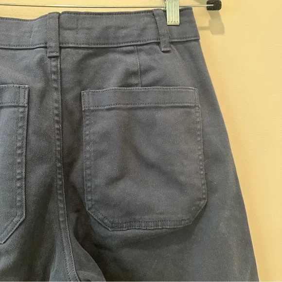 Everlane The Utility Barrel Pant Jean Cotton Twill Navy Blue High Rise 4 Panel - Picture 11 of 16